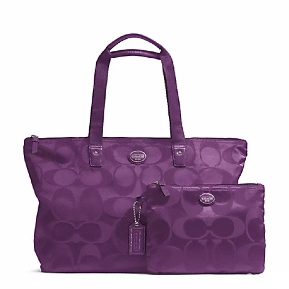 The Coach Getaway Signature Nylon Packable Weekender Tote - Amethyst - Picture 1 of 16